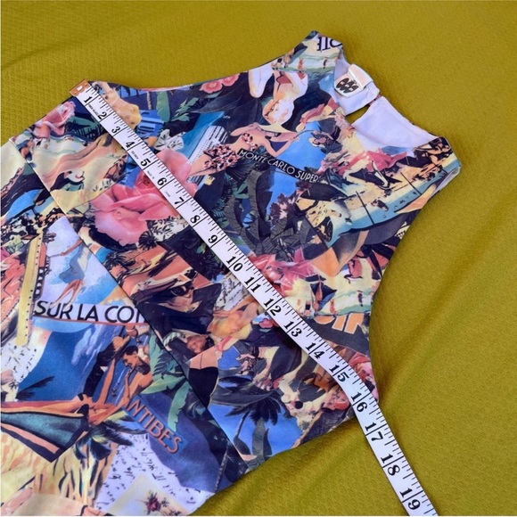 VINTAGE • CÔTE D’AZUR FRENCH VACATION SUBLIMATION PHOTO PRINT MINI DRESS 🏝️🛥️ - Picture 2 of 7